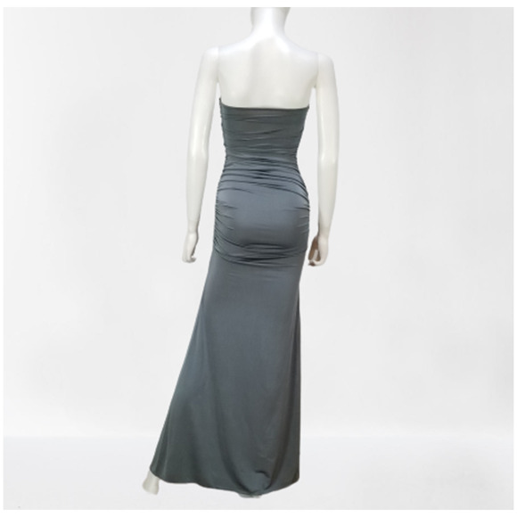 Women's Super Sexy & Fit Gray Bodycon Full Length Maxi Dress, Size: Small, New - Picture 2 of 8